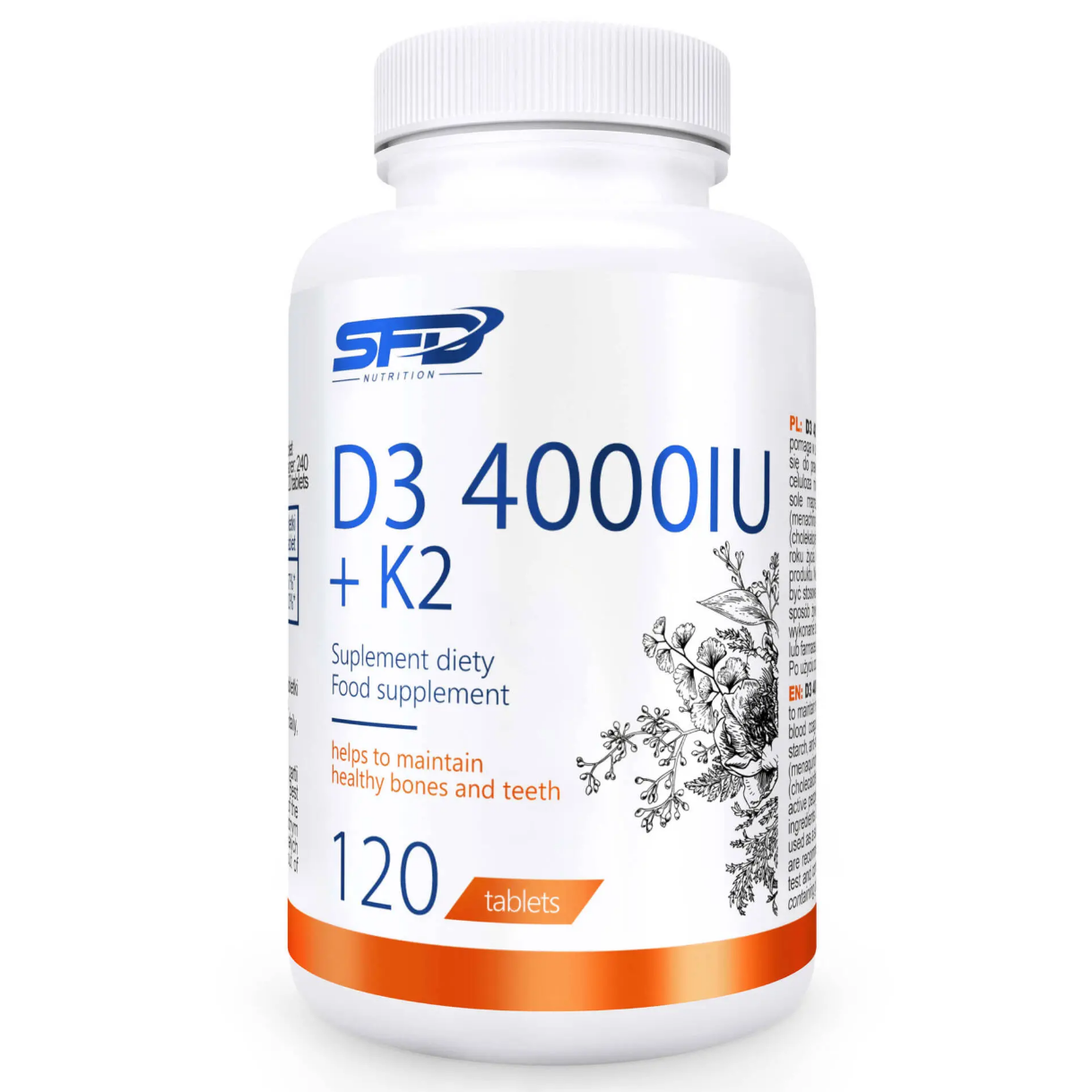 D vitamīns 4000IU + K2 (120 tabletes)