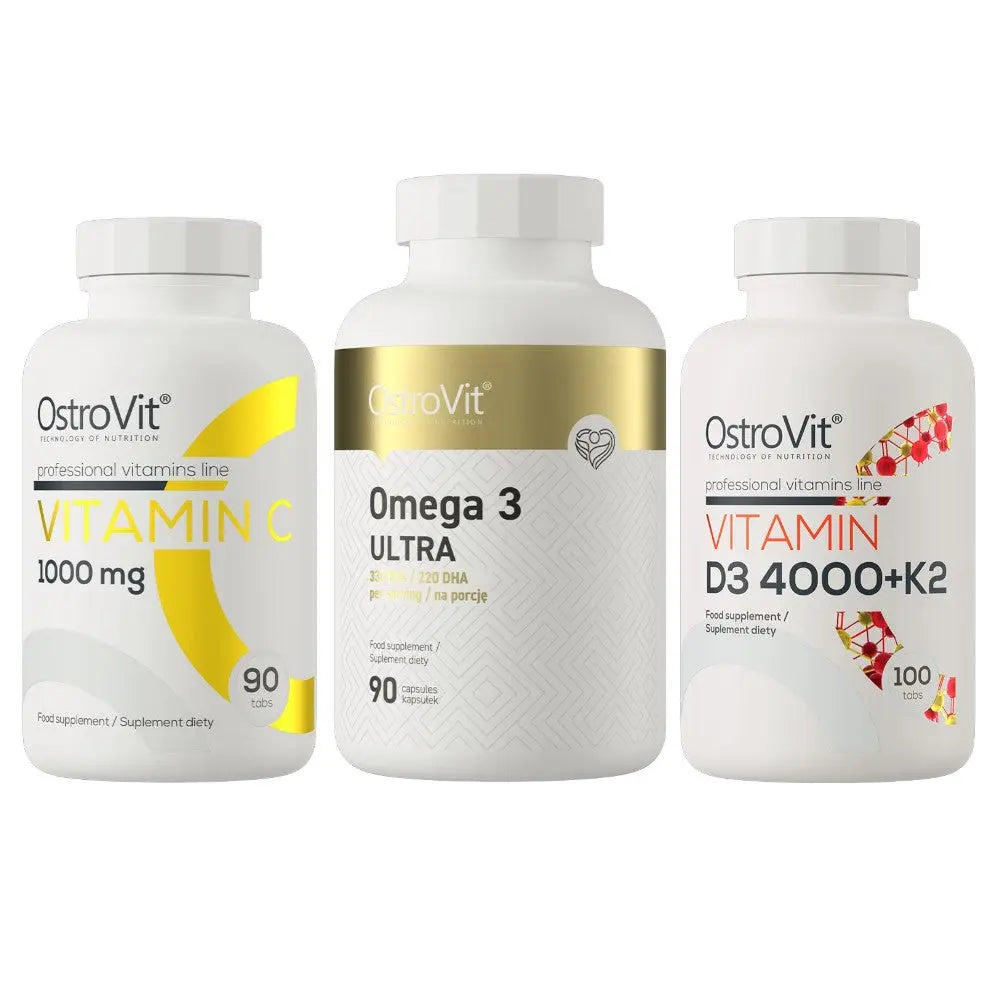 Omega 3, Vitamin D3 4000, Vitamin C